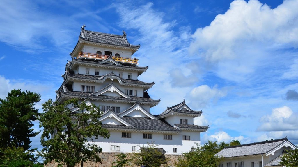 Travelers enjoying castle visit in Japan