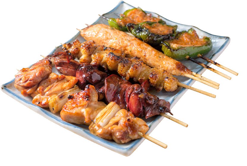 Yakitori skewers at Toritake Sohonten