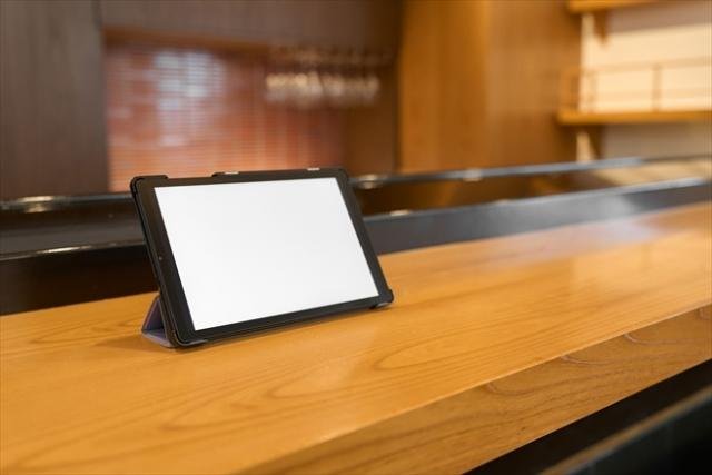 Digital tablet menu at izakaya in Shinjuku