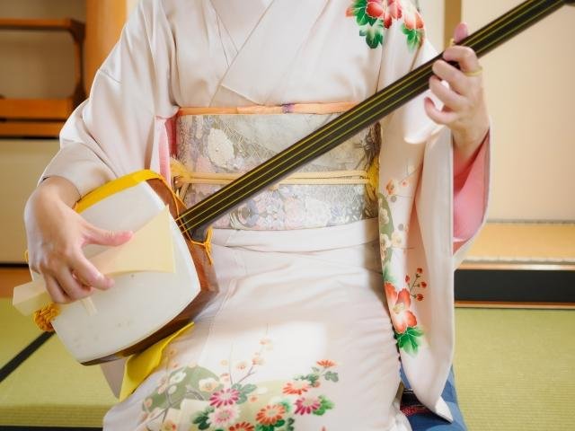 Maiko in training wearing traditional kimono