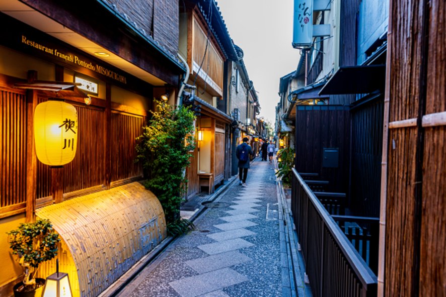 Traditional performance stage in Gion