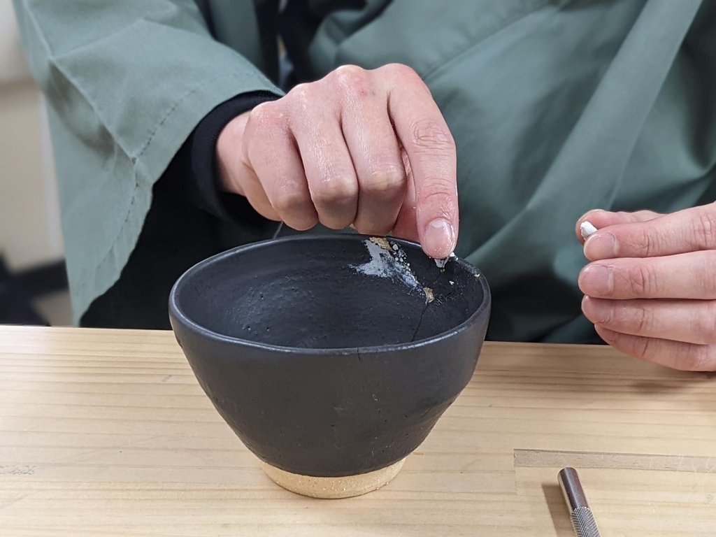 Kintsugi repaired bowl showing food safety considerations