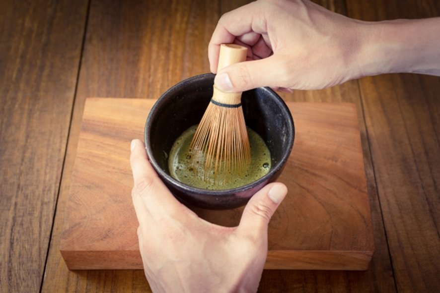 Traditional Japanese tea ceremony tools and preparation