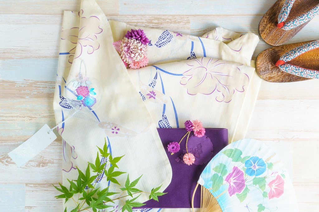 Kimono dressing process at Tokyo rental shop
