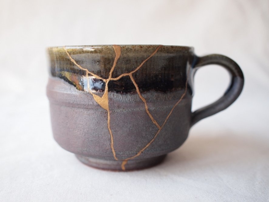 Interior of a kintsugi workshop in Tokyo with tools and materials