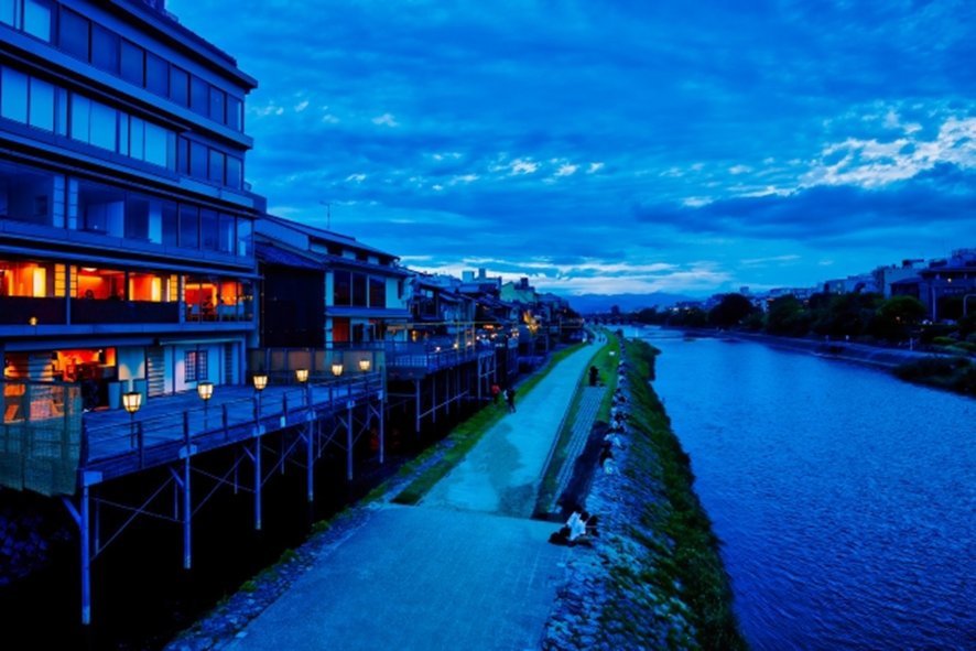 Kawadoko riverside dining platforms on Kamo River