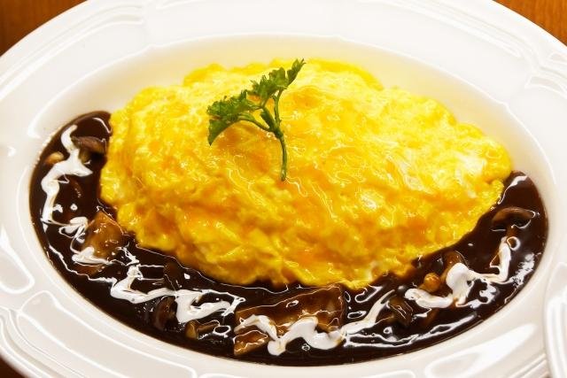 Traditional omurice at historic Tokyo restaurant