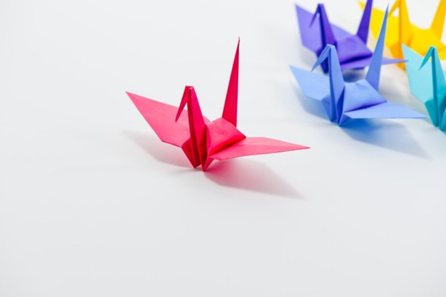 Origami gallery display at Tokyo museum