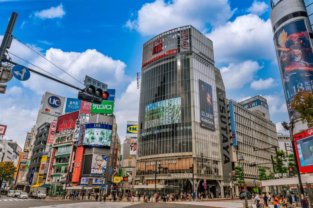 Shibuya district near tea ceremony venues