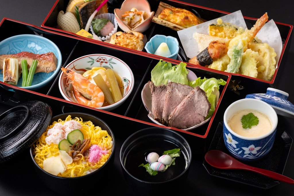 Traditional Japanese dining setup in Arashiyama