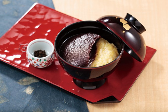 Awa-zenzai sweet at Umezono tea house