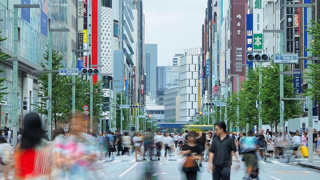 Ginza Chuo-dori pedestrian paradise on weekends