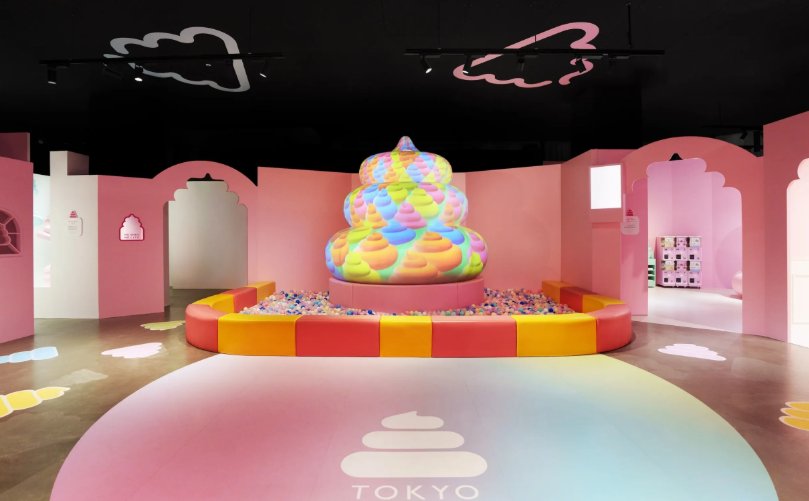 Colorful interactive displays at Unko Museum Tokyo