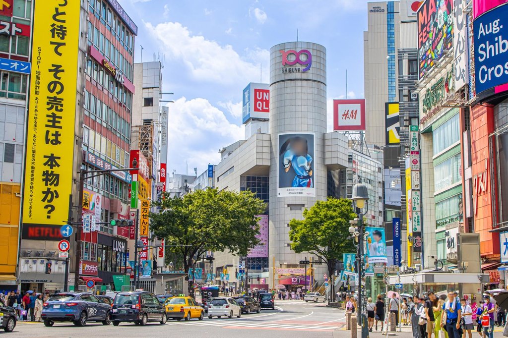 Harajuku and Shibuya area blending nature and pop culture