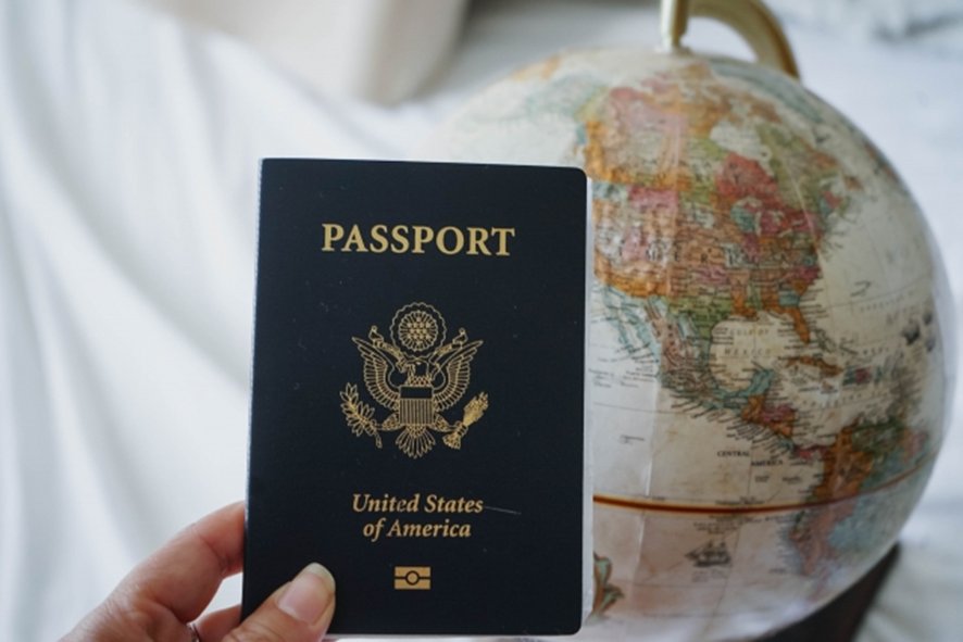 Passport on a table
