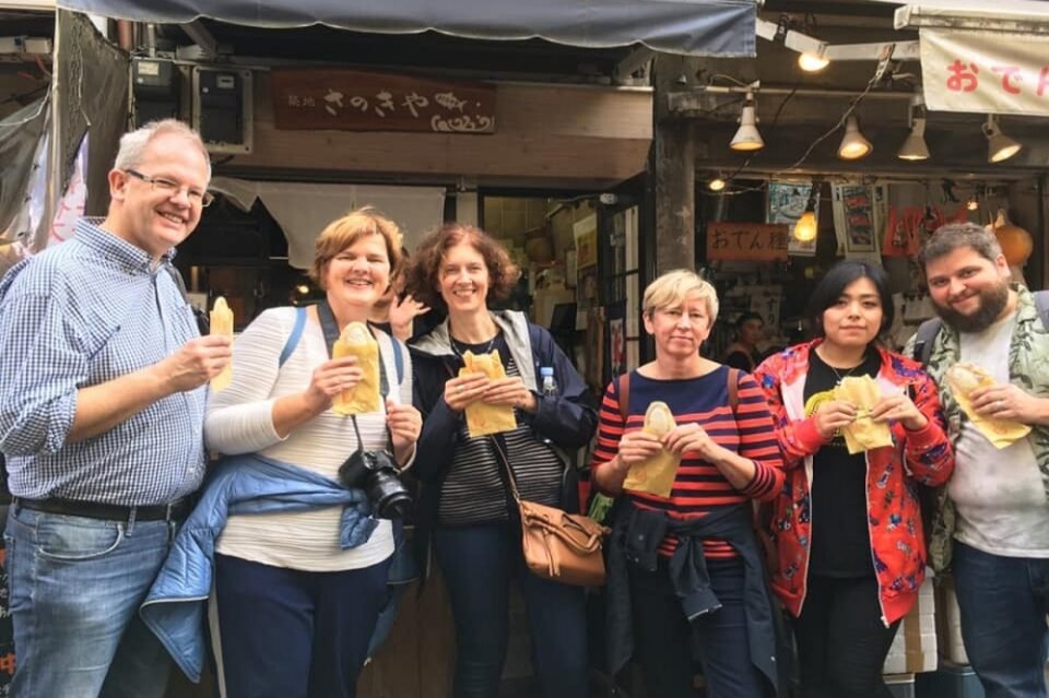 Traditional Japanese breakfast on Tsukiji morning tour