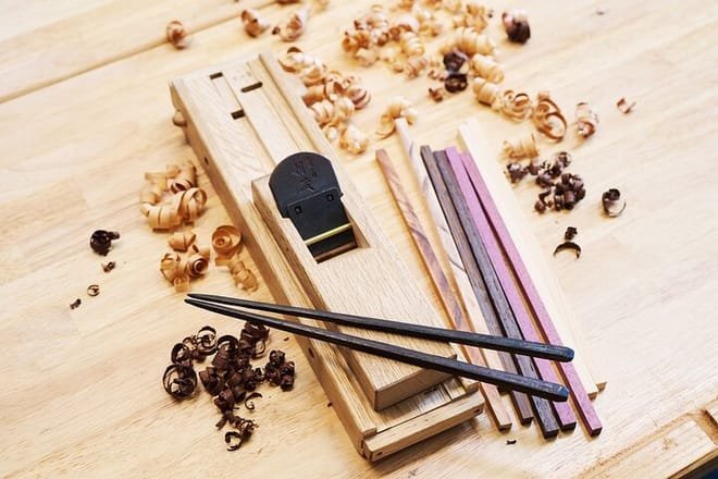 Handcrafted wooden chopsticks at Arashiyama workshop