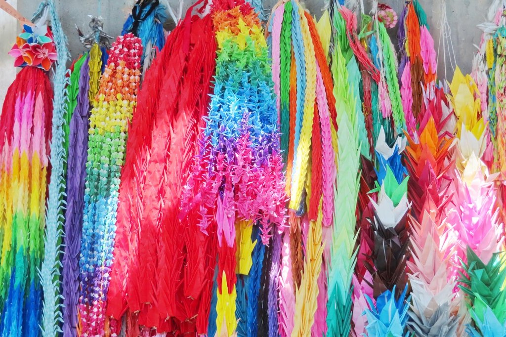 String of one thousand origami cranes